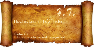 Hochstein Tünde névjegykártya